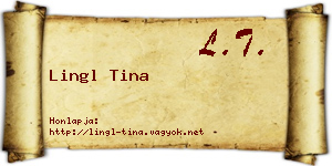 Lingl Tina névjegykártya